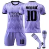 Football Jersey 22-23 season Real Madrid home and away number 9 Benzema 10 Modric football jersey adult children's set