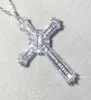 Chaines Original 925 Silver Exquisite Bible Jésus Collier pendent Femmes hommes Luxury Fine Bijoux Crucifix Charme Diamondchains simulé6696202
