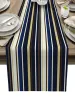 Pads Navy Blue White Stripes Stable Runner Home свадебный флаг коврик центральные центральные украшения вечеринка столовая длинная ткань