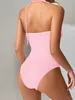 Swimwear féminin Peachtan Team Bride Swimsuit Bathing Fult One Piece Kearan Swimwear Style Sexy Beachwear Summer 2024 Floral Maignons de maillots de bain Y240429