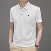 Polo's voor heren geborduurd sticker zomer zomer korte mouwen polo shirt high-end merk casual revers revers comfortabele t-shirt top kleding