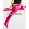 Stivali Solido seta rosa appuntita sul lato ginocchio con cerniera con cerniera sexy tacchi a spillo a spillo vestito da festa scarpe da donna