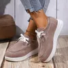 Scarpe casual estate 2024womens semplici colori solidi piatti non slip womens allaccia allacciata di marca design femminile di grandi dimensioni vulcanizzate