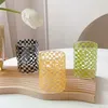 Tumblers Matriz de moda nórdica vidrio a cuadros a cuadros hechas a mano tazas resistentes a las tazas tazas de café