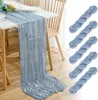 10pcs Voile Cheesecloth Table Runner Semisheer Gaza Dekoracja jadania na przyjęcie weselne Draping Fabric 240506