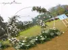 Fleurs décoratives couronnes bébé fête des accessoires de mariage décor en fer forgé rond rond arc fond de pelouse en soie en fleur artificielle 5624325