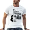 Polos pour hommes, tout ce dont j'ai besoin, c'est de 3 accords et de la vérité, des leçons de guitare t-shirts coutumes concevons vos propres t-shirts drôles vintage pour hommes