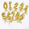 3pcs Bougies Creative Cake Topper Gold Number Cake Decor 1 2 3 Birthday Cupcake Decor Joyeux anniversaire Kids Garz