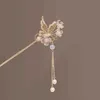 Andra Vanika Vintage Chinese Style Hair Stick Tassels Pearls Hairpins Elegant Butterfly Flower Hair Pins Clip Summer Accessories Gifts