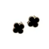 Associé à des accessoires de bijoux d'oreille à tendance essentiels Nouvelles boucles d'oreilles de trèfle à quatre feuilles hautes pour les femmes en or rose blanc avec cleefly commune