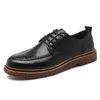 Chaussures décontractées Brand à la mode pour hommes Low top usur-usur-résistant Office Office en cuir authentique