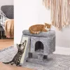 Scratchers SYANDLVY Small Cat Tree for Indoor Cats, Modern Cat Activity Tower with Plush Perch, Kittens Condo with Scratching Post