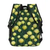 Sac à dos paillard imprimé femmes à motif vert jaune sac à dos de style polyester sacs de scolaire de voyage.