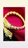 Dragon Head Mens damska Benkangle 18K Yellow Gold Ed Ed Cuff Boler Dift Dia 65 mm może się wyregulować 7560934