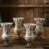 Vaser vintage sprucken mönster keramisk vas kreativ ljus lyx vardagsrum dekor konstnärlig blommbehållare för moderna hem