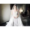 Short Mermaid Cap Modest Sleeves 2021 Dresses With Overskirt Chapel Train Beaded Embroidery Wedding Birdal Gown Vestidos