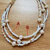 Kedjor Shinus 2024 Mader Freshwater Pearls Stack Tiny White Beaded Layering Elegant smycken Surfer Beach Bead Halsband för kvinnliga män