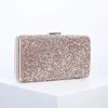 Women Diamond Wedding Clutch Purse Handbag Elegant Evening Bag For Party Sequin Gold Silver Shoulder Fashion Bags Luxury 240506