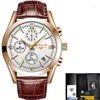 Armbanduhr Fashion Mens Uhren Top Military Quartz Watch Man Premium Leder wasserdichte Sport Chronograph Männer Uhr