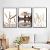 RS Nature Scenery Wall Art Painting Canvas Bloemgras Zonneschijn Fog landschap Picture Home Decor Poster en print voor woonkamer J240505