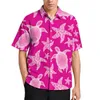 Erkekler sıradan gömlekler 3d baskılı Hawaiian deniz kaplumbağı bluzları moda hayvan denizyıldızı 3d baskılı plaj gömlekleri erkek kıyafetleri tatil erkek y2k üstleri y240506