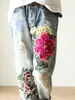 Frauen Jeans 2024 Fashion Ladies elegant für Frauen Sommer lässiger florale Stickerei Denimhose Weibchen Lose Harem Hosen