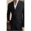 Мужские костюмы мужчины одна пуговица пик отворотов Slim Fit 2 штуки Формальное деловое свадебное костюм черный коричневый костюм Homme Jacket Pants