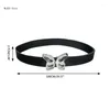 Belts Subculture Girls Waist Belt With Alloy Butterfly Buckle Versatile Y2k Coat Dress Ladies Thin Formal Waistband