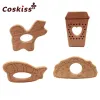 Blöcke Schöne Cartoon Holz Teether 10pcs natürliches tierisches Baby Zahnen Pflegemädchen DIY CARE Pendant Toys