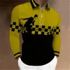 Mens Polo Shirt Golf Plaid Graphic Prints Turndown Print Outdoor Street Long Sleeve Zipper Clothing Apparel Sports 240419