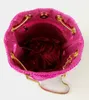 Abendbeutel Aluminiumbeschichtung Mini Open Eimer Hut für Frauen rosa grüne blaue Metallkordelbrädiger Handy Umhängetasche