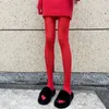 Vrouwen sokken 1 paar pack mode trendy all-match comfortabele rode pantyhose geschikt voor dagelijkse slijtage