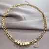 Lyxvarumärke Pendantdesigner halsband 18k guldpläterad rostfritt stål design bokstäver halsband smycken män kvinnor mode tillbehör gåva