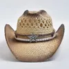 Beretten handgeweven natuurlijke stroming westerse cowboyhoed voor vrouwen mannen zomer buiten ademende strandzon hoeden