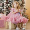 Kleider Baby Girls Geburtstagskleid für 0 1 2 Jahre Neugeborene Taufe Blau rosa weiße Kleidung Kleinkind Kid Elegant Taufen Party Tutu Kleid