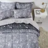 Nevresim Kapak 2/3pcs Gri Yıldızlı Gökyüzü Desen Torfor Seti, Yatak Odası Odası Dekoru için Nefes Alabilir Yumuşak ve Konforlu Yatak Seti (1 Yorgan + 1/2 Yastıksız Yastık Kılıfı