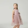 Robes de fille bébé filles robes sans manches d'été 2 à 6 ans fleur rose gamin de mariage robes pour tout-petit fille élégante tutu vestido dentelle costume