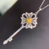Luksusowy Tiifeniy Designer Naszyjniki Yadu Biżuteria 18K Złoty naszyjnik Naturalny żółty diament Swallowtail Key Sweat
