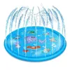Summer Childrens Outdoor Play Water Games Mat Beach Lawn Inflable Sprokler Cushion Toys Cushion Gift Fun for Kids Baby 240423