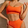 Swimwear féminin 2024 Nouvelle taille solide Small Bikini Bikini Bikini