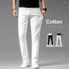 Men's Pants Classic Style Summer Slim Fit White Jeans High Quality Business Fashion Cotton Stretch Denim Brand Trousers