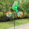 Décorations de jardin 367a Animal 3D sur vélo Wind Moulin Colorful Ground Pleed Outdoor Indoor Decoration For Home Festival Mariage Background