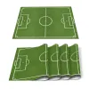 Pads 4/6 Pcs Placemat Soccer Balls Football Field Printed Table Mat For Tables Heatinsulation Cotton Linen Kitchen Dining Pads