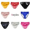 Männer sexy Latex Glossy Slips Unterwäsche PVC Lederunterhose Frauen Patent Leder Erotische Dessous Tanga Sissy Panties 240506