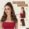 Chignons 22 -Zoll -Klauen -Clip Wellenschwanzverlängerung 20 in langen Ombre Blonde Haarverlängerungen Synthetische Haarstücke für Frauen Mädchen täglich DHP4E