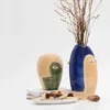 Wazony blokowanie kolorów ręcznie malowane mądrość oko ceramiczne wazon ozdoby domowe sztuka abstrakcyjna pulpit zabawę śledzenie złota talerz owocowy