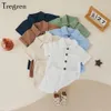 Tregren 03years Baby Boy Girl Girl Outfits Casual Solid Short Short Down Shorts Shorts Shorts 2pcs Set 240430