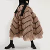 Skirts For Women Mid Length Skirt Dance Party A Line Summer Plus Size High Waisted Lace Tulle Tiered