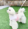 Hundhalsar Leases Spring and Summer Ins Short Chest Back College Shirt Cat Ice Cream Color Breattable Leash rem Söt H240506