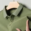 Polos para hombres Top de calidad clásica ropa de color liso verano 2024 camisas de negocios sólidos casuales con manga corta polo de algodón macho